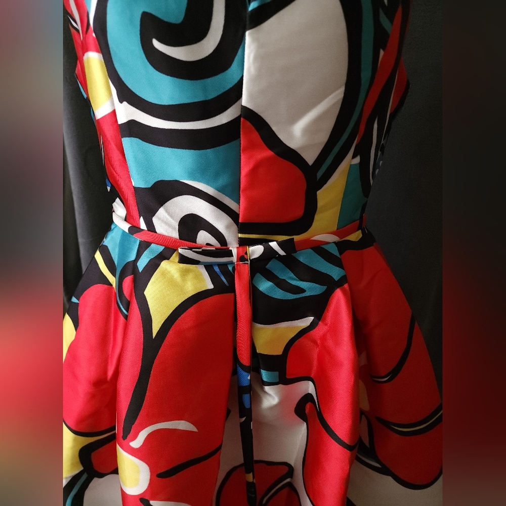 Vibrant Retro Floral Print Dress - Picture 7 of 9